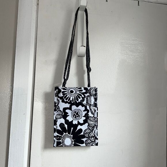 MIXED BAG DESIGNS Black and White Hipster Floral Crossbody - Picture 1 of 5
